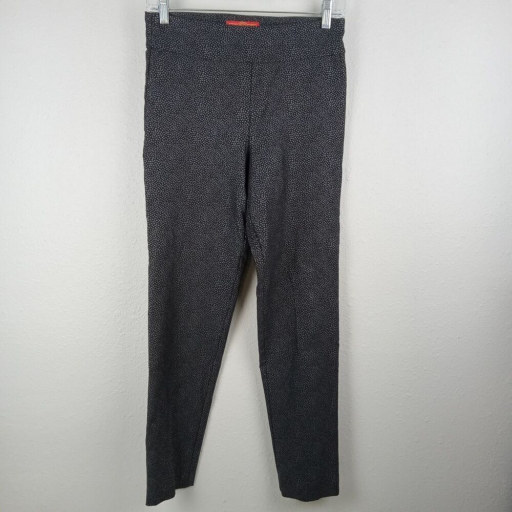 Krazy Larry Pants Womens Size 4 Black Gray Dots Pullon Stretch